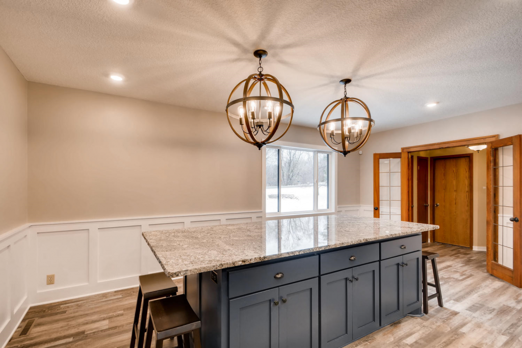 Kitchen featuring Urbanfloor Cascade SPC Flooring