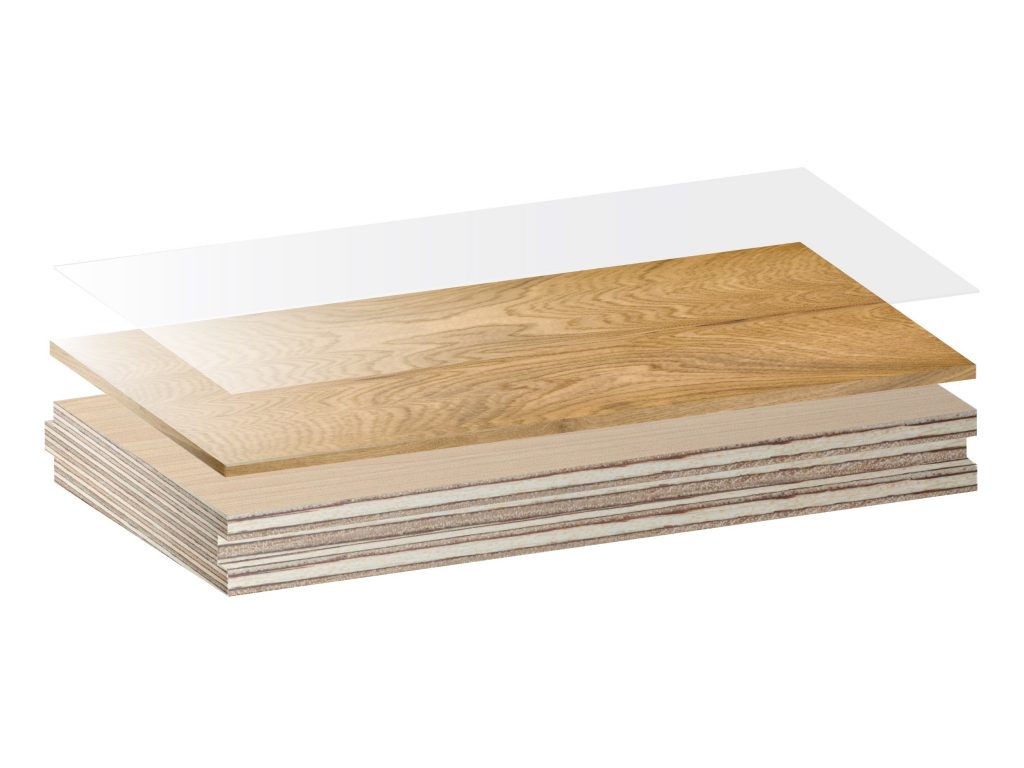 Graphic showing how Urbanfloor engineered hardwood is constructed