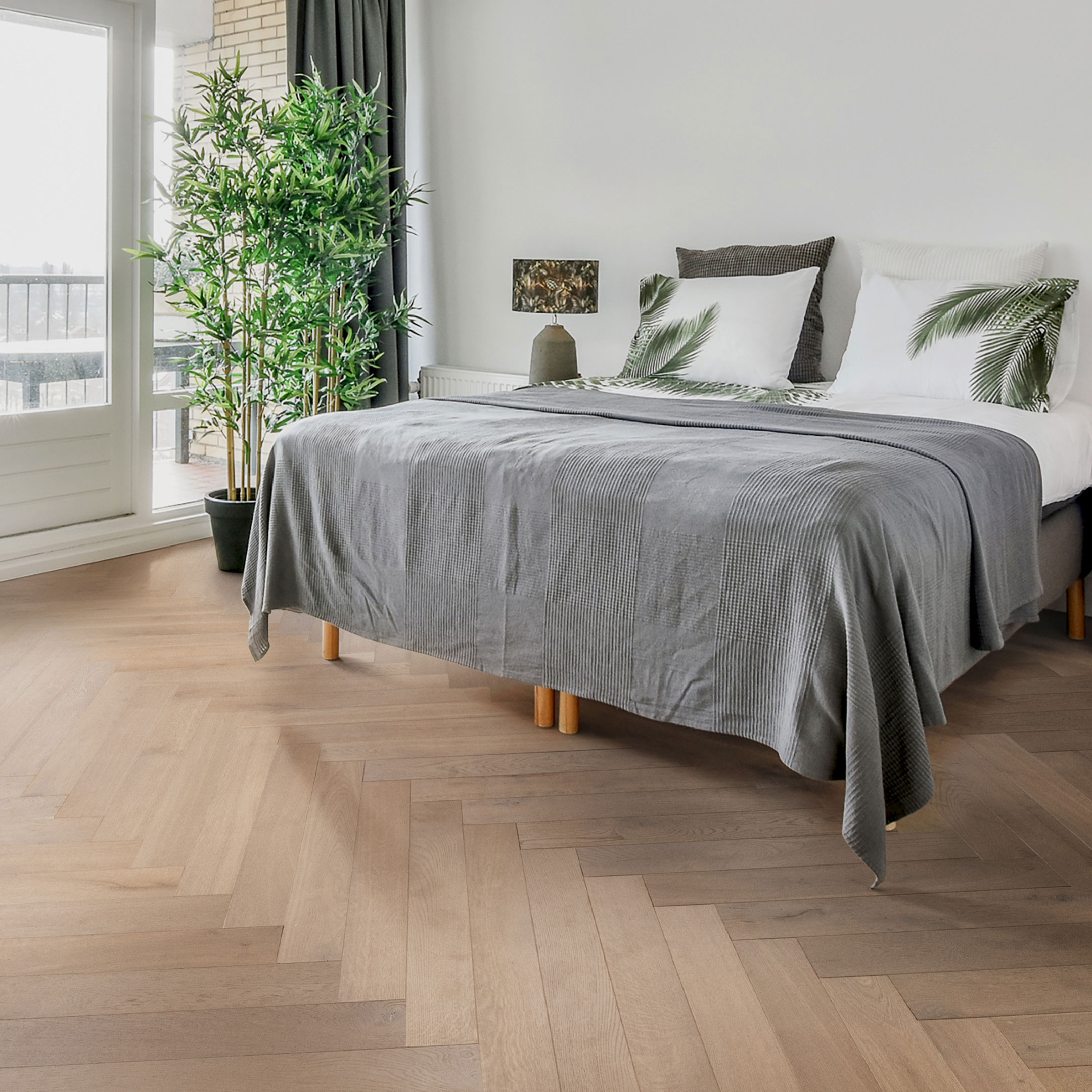 Room scene showcasing Urban Floor's Timbertop hardwood flooring, featuring its natural beauty and elegant design in a spacious interior setting.